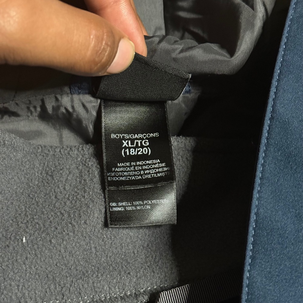 The North Face HyVent Jacket Boys XL 18/20 Blue Grey Hooded Fleece Lined TB5M - Picture 5 of 14